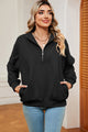 Half Zip Dropped Shoulder Sweatshirt Black