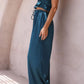 Ruffled Sleeveless Top and Wide Leg Pants Set