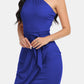 Tie Front One-Shoulder Sleeveless Dress