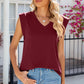 V-Neck Cap Sleeve Tank