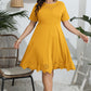 Plus Size Round Neck Openwork Dress