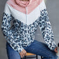 Ivy Lane Leopard Color Block Drawstring Sweatshirt