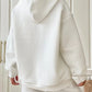 Textured Drawstring Drop Shoulder Hoodie