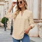 Swiss Dot Notched Neck Blouse