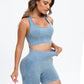 Scoop Neck Wide Strap Top and Shorts Active Set