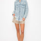 RISEN Button Up Distressed Denim Shirt