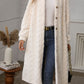 Furry Button Up Long Sleeve Longline Coat