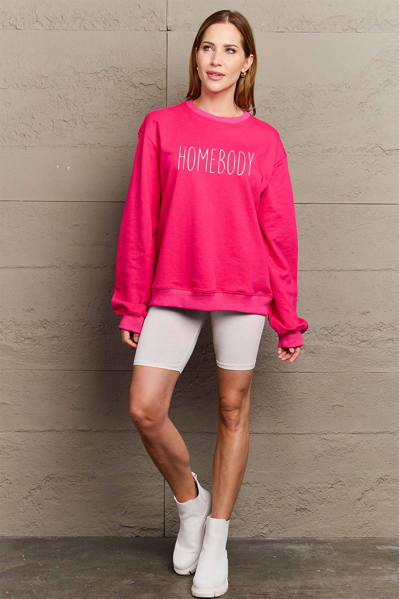 Simply Love Full Size HOMEBODY Graphic Sweatshirt