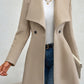 Collared Neck Button Up Long Sleeve Coat