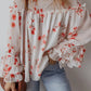 Printed Off-Shoulder Long Sleeve Blouse