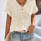 Printed V-Neck Short Sleeve Blouse