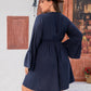 Plus Size Tie Front V-Neck Flare Sleeve Dress