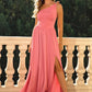 One-Shoulder Split Maxi Dress