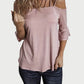 Full Size Cold Shoulder Three-Quarter Sleeve Blouse