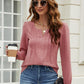 Notched Flounce Sleeve Blouse