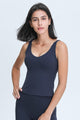 V Neck Active Tank Navy