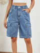 High Waist Denim Shorts with Pockets Medium