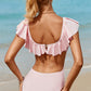 Ruffled Scoop Neck One-Piece Swimwear