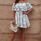 Floral Off-Shoulder Ruffle Hem Dress