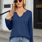 Notched Long Sleeve T-Shirt