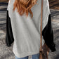 Contrast Round Neck Long Sleeve Sweatshirt