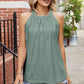 Eyelet Round Neck Sleeveless Top