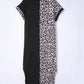 Leopard Color Block Split Dress