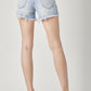 RISEN Star Print Frayed Denim Shorts