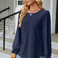 Round Neck Flounce Sleeve T-Shirt