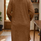 Full Size One Button Long Sleeve Longline Plush Coat