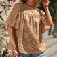 Round Neck Puff Sleeve Blouse