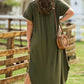 Plus Size V-Neck Short Sleeve Maxi Dress