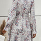 Floral Tie Neck Smocked Waist Dress