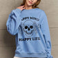 Simply Love Simply Love Full Size HAPPY MIND HAPPY LIFE SKULL Graphic Sweatshirt