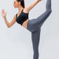 Breathable Wide Waistband Active Leggings with Pockets