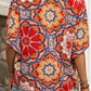 Printed V-Neck Half Sleeve Blouse