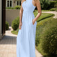 Full Size Grecian Neck Dress with Pockets