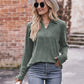 Mandy Decorative Button Johnny Collar Long Sleeve Blouse