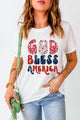 Letter Graphic Round Neck Short Sleeve T-Shirt White