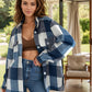 Plaid Button Up Long Sleeve Shacket