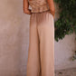 Ruffled Sleeveless Top and Wide Leg Pants Set