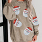 Sequin Santa Patch Ribbed Sweatshirt