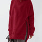 Slit Pocketed Raglan Sleeve Hoodie