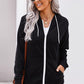 Solid Pocket Zipper Hoodie