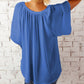 Ruched Notched Half Sleeve Blouse