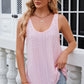 Eyelet Scoop Neck Wide Strap Tank