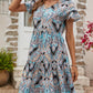 Printed V-Neck Tiered Dress