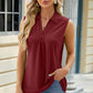 Eyelet Johnny Collar Tank