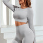 Round Neck Long Sleeve Active Top