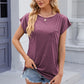 Pocketed Heathered Cap Sleeve T-Shirt